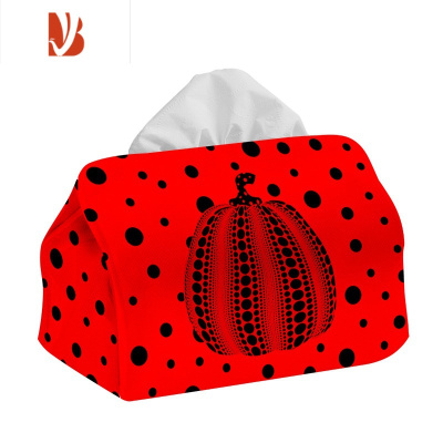 三维工匠怪婆婆草间弥生日式南瓜布艺抽纸盒纸巾包客厅收纳餐桌装饰纸抽袋 纸巾盒小号-波点南瓜05