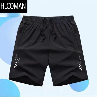 HLCOMAN夏季冰丝短裤速干透气五分裤男休闲运动加肥加大胖子沙滩裤