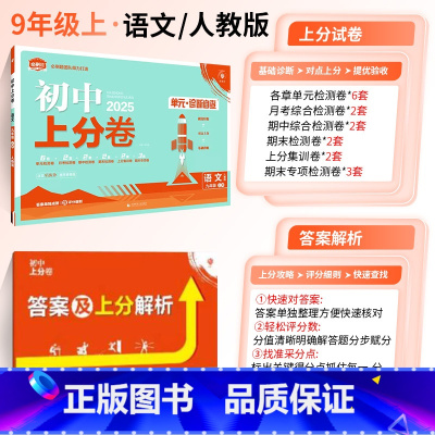 语文[人教版] 九年级下 [正版]2025版初中上分卷必刷卷九年级上册语文数学英语物理化学道法历史人教版北师大外研版沪科