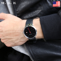 M.B.K欧美品牌男士手表橡胶表带全自动机械表 男表时尚潮流男士防水表单日历简约商务款1010