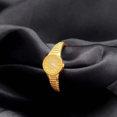 仿越南沙金铜镀金女戒指活口520告白爱情戒子时尚潮指环久不掉色送女朋友老婆情人节七夕生日礼物