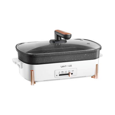 苏宁宜品 多功能料理锅 鼎味3白色无蒸笼 大容量可视电火锅不粘锅XPD-9002(SNYP-DHG5L-W01)