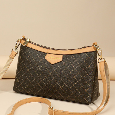 斜挎包女士小包包夏季新款小众质感印花中年妈妈包时尚单肩包_1