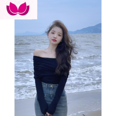 七斓高级感美式甜辣风御姐炸街套装一字肩上衣牛仔连衣裙子女