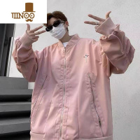 YANXU新款户外美式拉链飞行员夹克情侣宽松棒球服工装外套男潮休闲