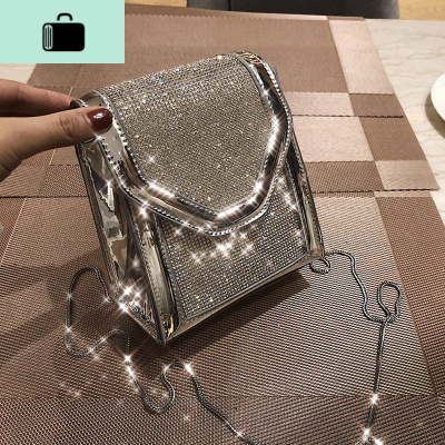 高级感包包2020新款潮闪闪亮钻女包韩版网红迷你链条包斜挎小方包NEW LAKE女斜挎包