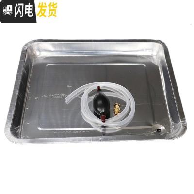 三维工匠不锈钢茶盘排水配件嵌入式托盘接水茶盘功夫茶具茶桌漏水茶台底盘 44.5cmX34.5cmX4.8cm厚不锈钢盘