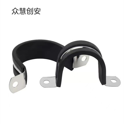 众慧创安 不锈钢连胶条骑马卡 U型管夹管卡电缆夹 直径48mm 个