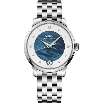 Mido/美度女表瑞士自动机械蓝珍珠表盘33mm奢华时尚手表