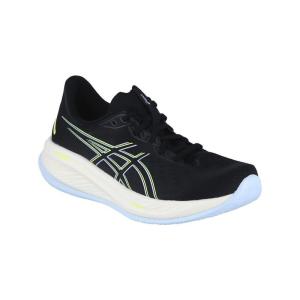 ASICS跑步鞋男缓震透气耐磨舒适黑色荧光绿条纹低帮轻便户外公路