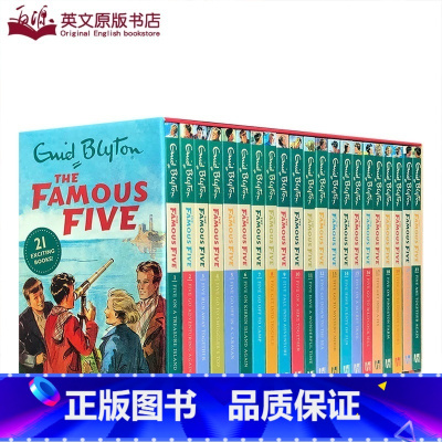 [正版]英文原版 Enid Blyton Famous Five Series 五伙伴历险记章节小说21册礼盒装阅读进阶