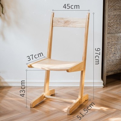 汐岩白蜡实木原木餐椅子靠背座椅设计师家具北欧家用休闲椅