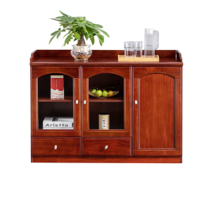 慧采云 办公家具茶水柜办公室油漆实木皮酒店餐边柜酒柜矮柜储物会议室柜子 茶水柜