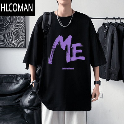 HLCOMAN美式高街短袖t恤男夏季2025新款宽松百搭半袖衣服ins体恤