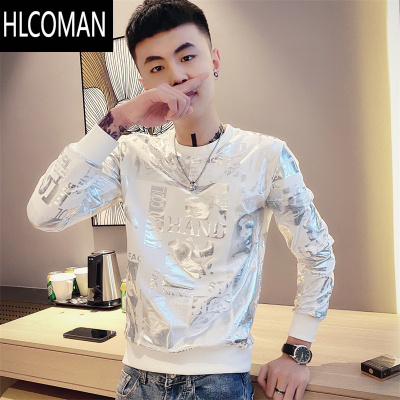 HLCOMAN2024新款精小伙长袖T恤小衫卫衣男网红加绒上衣服款打底衫