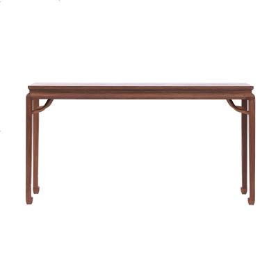 新中式条案老榆木条桌供桌简约原木玄关台玄关免漆黑胡桃吧台