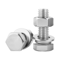 中锦科技304外六角螺丝螺母套装 (4.8级)M16*50[杆+母+平弹垫]套