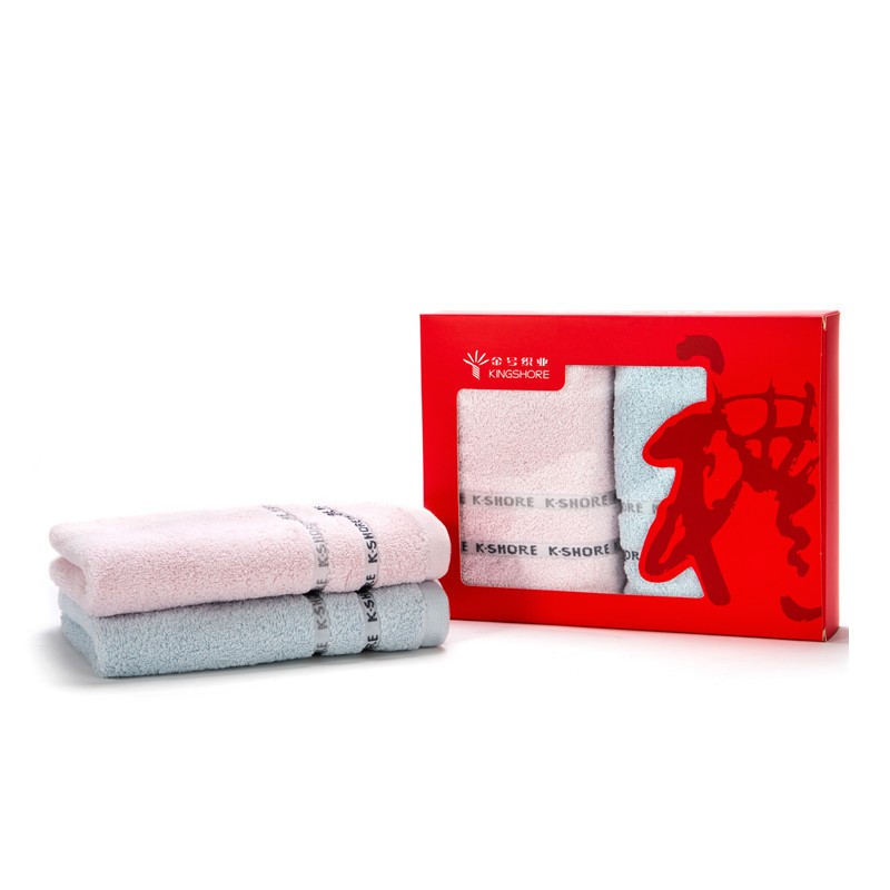 金号(KING SHORE) 绣丽毛巾系列-2 双条毛巾彩盒装HY1678-2