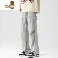 YANXU美式复古伞兵裤男夏季薄款潮牌宽松速干工装裤百搭休闲运动长裤子