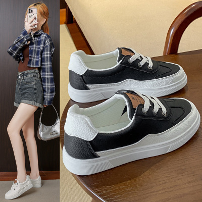 秋季新款ins韩版透气小白鞋女学生厚底百搭休闲运动板鞋女