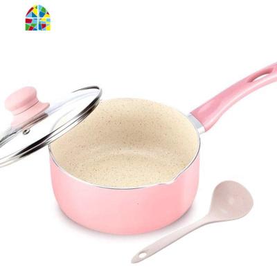 小奶锅 家用 迷你日式煮粥锅 家用 小型 早餐一人食小煮锅单人锅 FENGHOU 加厚16cm送玻璃盖+送勺+蒸笼