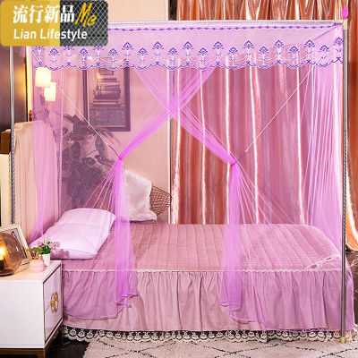 三维工匠蚊帐1.5m床家用老式方顶穿杆式单1.8米学生宿舍单人1.2米上下铺