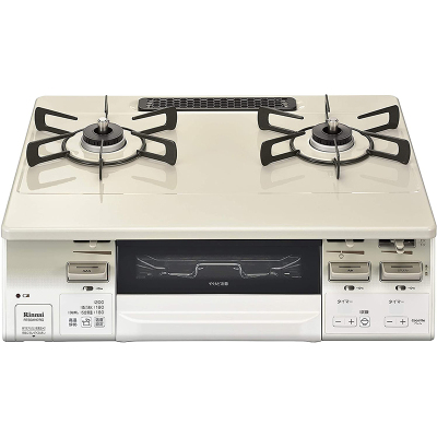 日本原装进口 RINNAI林内 燃气灶烤箱灶 lakucie系列两眼灶奶白色 RT66WH7RGA-CWR-LPG液化气