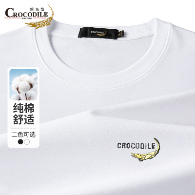 鳄鱼恤CROCODILE 纯棉男士T恤休闲中青年柔软亲肤长袖衫