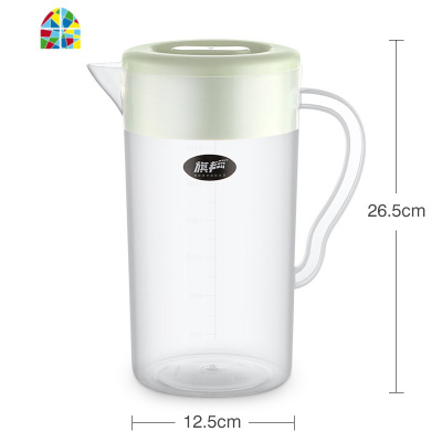 大容量可高温家用塑料冷水壶扎壶套装凉水壶果汁壶装水壶冷水杯 FENGHOU 北欧蓝2升(无刻度)