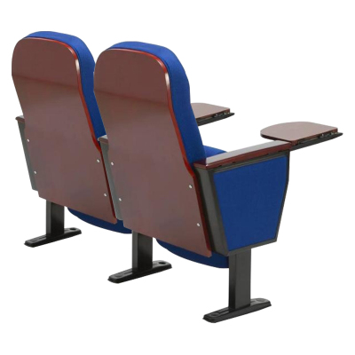 臻远ZY-LTY-22礼堂椅剧院椅会议室塑壳椅子蓝色带前写字板双人位