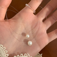 [5.30上新1件85折 3件8折]鱼线珍珠项链颈链女日常百搭高级送女朋友老婆情人节七夕生日礼物
