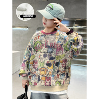 男童加绒卫衣春秋冬新款儿童冬装上衣加厚中大童打底衫一体绒