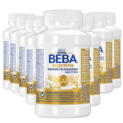 原装进口德国 雀巢(Nestle)BEBA贝巴至尊婴幼儿配方液态水奶 3段 200ml*8瓶