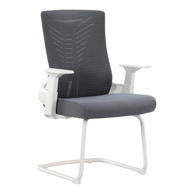 翌嘉 YJ-20092 办公椅人体工学椅会议椅 白色弓形椅