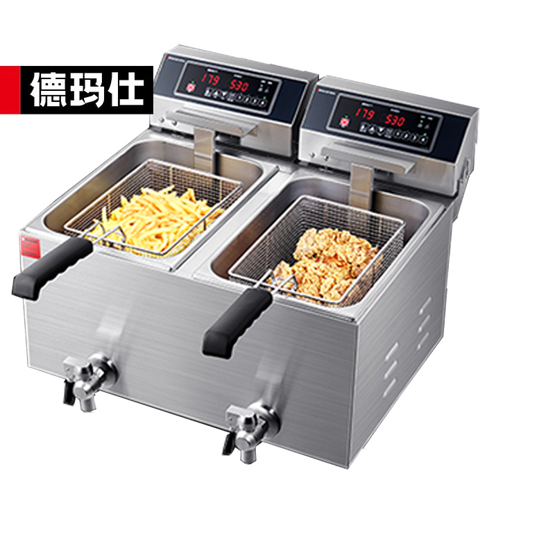 德玛仕DEMASHI 电炸炉商用 小吃油炸锅商用油炸机油条机薯条机电炸锅油炸炉炸串机L-102P