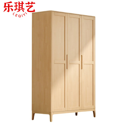 乐琪艺 实木衣柜 原木色三门 1160*560*1960mm 台