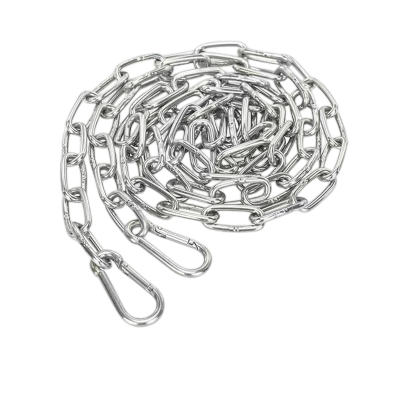 迅众 304不锈钢晾衣绳室外防滑链条晒衣绳防风凉衣绳子铁链挂钩钢丝绳4mm3米两个弹簧扣