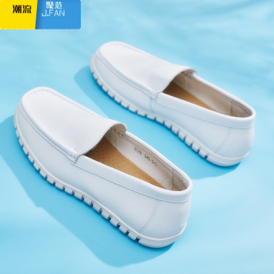 聚范护士鞋男鞋白生鞋平跟防滑软底工作鞋男款透气皮鞋