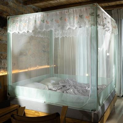 美帮汇新款蚊帐蒙古包儿童防摔坐床1.5米1.8m1家用1.2床公主风支架纹账