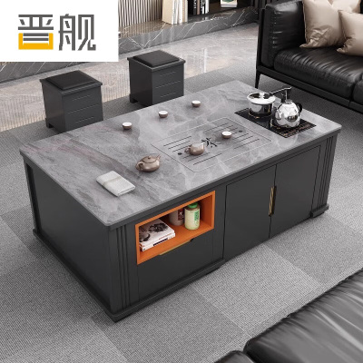 晋舰茶几客厅茶台烧水壶一体桌家用泡茶台办公室茶桌1.3米灰色