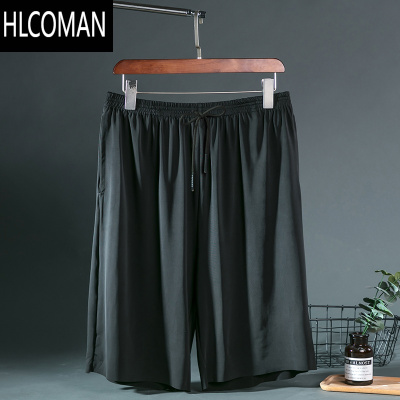 HLCOMAN冰丝睡裤男士夏季薄款睡衣五分裤宽松大裤衩运动速干半裤居家短裤