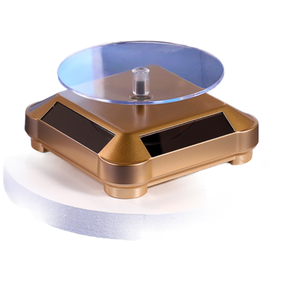 万控旋转展示台太阳能首饰架圆角金色承重500克以下