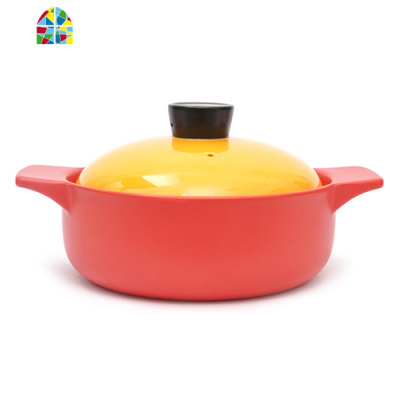 韩式陶瓷煲炖锅煲汤锅明火家用燃气煲仔饭锅可高温干烧焖烧煲砂锅 FENGHOU 黑色2L高盖塔吉锅