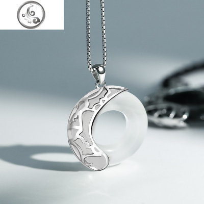 情侣项链一对男女纯银吊坠款爱情信物古风纪念古代定情送男友 JiMi