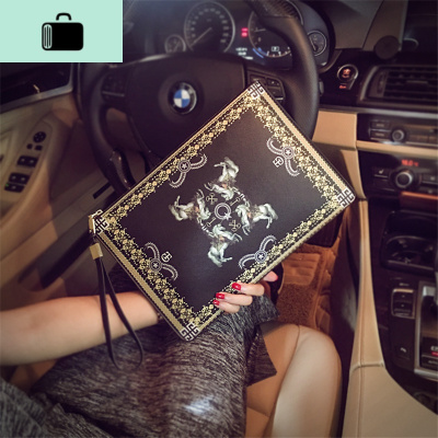 时尚男女手拿包韩版男包新款手抓包 休闲手包潮男街头小包信封包NEW LAKE男士手拿包