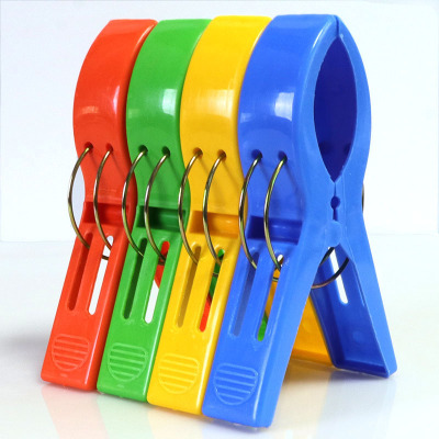 [补贴10%]衣架衣夹超大号4个装强力晒被夹室外用防风晾衣夹子阳台晒衣夹加厚塑料夹