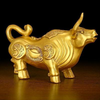美帮汇铜牛摆件老板办公室桌面装饰十二生肖牛工艺品
