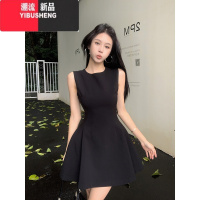 YIBUSHENG气质修身无袖背心连衣裙女装季高级感西装短裙收腰显瘦a字裙子