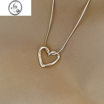 JiMi轻奢镂空爱心吊坠项链女夏ins嘻哈风辣妹高级感锁骨链百搭配饰品