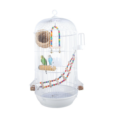 鹦鹉鸟笼虎皮玄凤八哥文鸟豪华别墅繁殖圆笼大号金属不锈钢鸟笼子